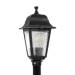 GloboStar® SOLME 203-0212 Vintage Επιδαπέδιο Φωτιστικό Φαναράκι Μονόφωτο 1 x E27 IP44 Μαύρο Πλαστικό Σώμα - Μ15 x Π15 x Υ100cm - Image 5