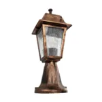 GloboStar® SOLME 203-0215 Vintage Επιδαπέδιο Φωτιστικό Φαναράκι Μονόφωτο 1 x E27 IP44 Χάλκινο Πλαστικό Σώμα - Μ15 x Π15 x Υ38cm - Image 4