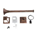 GloboStar® SOLME 203-0217 Vintage Επιδαπέδιο Φωτιστικό Φαναράκι Μονόφωτο 1 x E27 IP44 Χάλκινο Πλαστικό Σώμα - Μ16.5 x Π16.5 x Υ100cm - Image 7