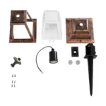 GloboStar® SOLME 203-0218 Vintage Καρφωτό Φωτιστικό Φαναράκι Μονόφωτο 1 x E27 IP44 Χάλκινο Πλαστικό Σώμα - Μ15 x Π15 x Υ50cm - Image 7