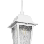 GloboStar® SOLME 203-0219 Vintage Κρεμαστό Φωτιστικό Φαναράκι Μονόφωτο 1 x E27 IP44 Λευκό Πλαστικό Σώμα - Μ15 x Π15 x Υ50cm - Image 5