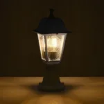 GloboStar® SOLME 203-0220 Vintage Επιδαπέδιο Φωτιστικό Φαναράκι Μονόφωτο 1 x E27 IP44 Λευκό Πλαστικό Σώμα - Μ15 x Π15 x Υ38cm - Image 2