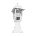 GloboStar® SOLME 203-0220 Vintage Επιδαπέδιο Φωτιστικό Φαναράκι Μονόφωτο 1 x E27 IP44 Λευκό Πλαστικό Σώμα - Μ15 x Π15 x Υ38cm - Image 4