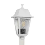 GloboStar® SOLME 203-0222 Vintage Επιδαπέδιο Φωτιστικό Φαναράκι Μονόφωτο 1 x E27 IP44 Λευκό Πλαστικό Σώμα - Μ15 x Π15 x Υ100cm - Image 5