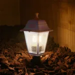 GloboStar® SOLME 203-0223 Vintage Καρφωτό Φωτιστικό Φαναράκι Μονόφωτο 1 x E27 IP44 Λευκό Πλαστικό Σώμα - Μ15 x Π15 x Υ45cm - Image 2