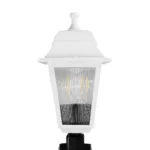 GloboStar® SOLME 203-0223 Vintage Καρφωτό Φωτιστικό Φαναράκι Μονόφωτο 1 x E27 IP44 Λευκό Πλαστικό Σώμα - Μ15 x Π15 x Υ45cm - Image 5