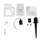 GloboStar® SOLME 203-0223 Vintage Καρφωτό Φωτιστικό Φαναράκι Μονόφωτο 1 x E27 IP44 Λευκό Πλαστικό Σώμα - Μ15 x Π15 x Υ45cm - Image 7