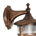 GloboStar® ZARDIN 203-0226 Vintage Επιτοίχιο Φωτιστικό Φαναράκι Μονόφωτο 1 x E27 IP44 Χάλκινο Πλαστικό Σώμα - Μ22 x Π17 x Υ27cm - Image 5