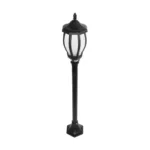 GloboStar® VERDI 203-0230 Vintage Επιδαπέδιο Φωτιστικό Φαναράκι Μονόφωτο 1 x E27 IP44 Μαύρο Πλαστικό Σώμα - Μ17 x Π17 x Υ104.5cm - Image 4