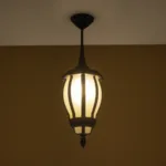 GloboStar® VERDI 203-0232 Vintage Κρεμαστό Φωτιστικό Φαναράκι Μονόφωτο 1 x E27 IP44 Μαύρο Πλαστικό Σώμα - Μ17 x Π17 x Υ52cm - Image 2