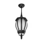 GloboStar® VERDI 203-0232 Vintage Κρεμαστό Φωτιστικό Φαναράκι Μονόφωτο 1 x E27 IP44 Μαύρο Πλαστικό Σώμα - Μ17 x Π17 x Υ52cm - Image 4