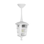 GloboStar® ZARDIN 203-0237 Vintage Κρεμαστό Φωτιστικό Φαναράκι Μονόφωτο 1 x E27 IP44 Λευκό Πλαστικό Σώμα - Μ17 x Π17 x Υ42cm - Image 3