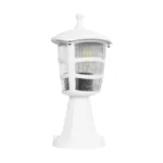 GloboStar® ZARDIN 203-0238 Vintage Επιδαπέδιο Φωτιστικό Φαναράκι Μονόφωτο 1 x E27 IP44 Λευκό Πλαστικό Σώμα - Μ17 x Π17 x Υ34cm - Image 3