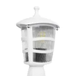 GloboStar® ZARDIN 203-0238 Vintage Επιδαπέδιο Φωτιστικό Φαναράκι Μονόφωτο 1 x E27 IP44 Λευκό Πλαστικό Σώμα - Μ17 x Π17 x Υ34cm - Image 5