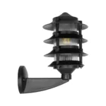 GloboStar® LANTERNA 203-0244 Μοντέρνο Επιτοίχιο Φωτιστικό Φαναράκι Μονόφωτο 1 x E27 IP44 Μαύρο Πλαστικό Σώμα - Μ24 x Π16 x Υ27.5cm - Image 4