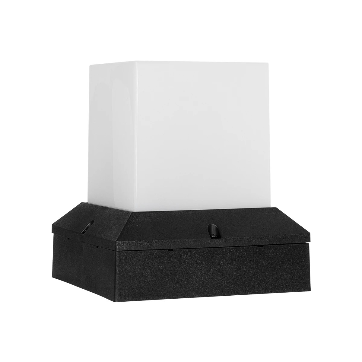 GloboStar® CUBIX 203-0245 Μοντέρνο Επιδαπέδιο Φωτιστικό Μονόφωτο 1 x E27 IP44 Μαύρο Πλαστικό Σώμα - Μ22.5 x Π22.5 x Υ25cm - Image 3