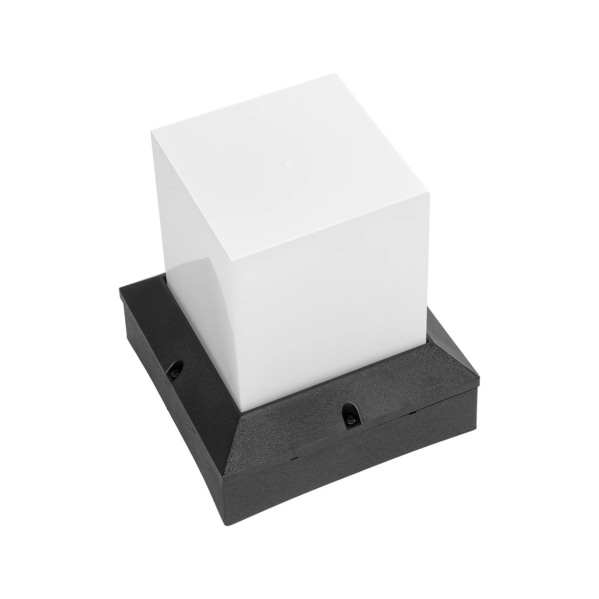 GloboStar® CUBIX 203-0245 Μοντέρνο Επιδαπέδιο Φωτιστικό Μονόφωτο 1 x E27 IP44 Μαύρο Πλαστικό Σώμα - Μ22.5 x Π22.5 x Υ25cm - Image 4
