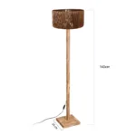 GloboStar® HOLZ 203-0252 Μοντέρνο Επιδαπέδιο Φωτιστικό Μονόφωτο 1 x E27 IP20 Μπέζ Ξύλο - Μ30 x Π30 x Y140cm - Image 2