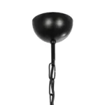 GloboStar® TRITON 203-0253 Vintage Κρεμαστό Φωτιστικό Καπέλο Πολύφωτο 5 x E27 IP20 Μαύρο Μέταλλο με Μπέζ Ύφασμα - Μ50 x Π50 x Υ48cm - Image 10