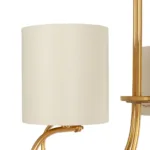 GloboStar® TRITON 203-0254 Vintage Κρεμαστό Φωτιστικό Καπέλο Πολύφωτο 5 x E27 IP20 Χρυσό Μέταλλο με Μπέζ Ύφασμα - Μ50 x Π50 x Υ48cm - Image 8