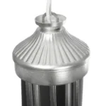 GloboStar® TRITON 203-0255 Vintage Κρεμαστό Φωτιστικό Καπέλο Πολύφωτο 5 x E27 IP20 Ασημί Μέταλλο με Γκρί Ύφασμα - Μ50 x Π50 x Υ48cm - Image 9