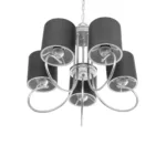 GloboStar® TRITON 203-0255 Vintage Κρεμαστό Φωτιστικό Καπέλο Πολύφωτο 5 x E27 IP20 Ασημί Μέταλλο με Γκρί Ύφασμα - Μ50 x Π50 x Υ48cm - Image 5