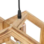 GloboStar® DRURI 203-0256 Vintage Κρεμαστό Φωτιστικό Γεωμετρικό Σχήμα Τρίφωτο 3 x E27 Μπεζ Ξύλο - Μ38 x Π38 x Υ120cm - Image 6