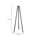 GloboStar® TRIPOD 203-0257 Μοντέρνο Επιδαπέδιο Φωτιστικό Μονόφωτο 1 x E27 IP20 Καφέ Ξύλο - Μ38 x Π38 x Υ120cm - Image 2