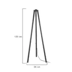 GloboStar® TRIPOD 203-0258 Μοντέρνο Επιδαπέδιο Φωτιστικό Μονόφωτο 1 x E27 IP20 Μαύρο Ξύλο - Μ38 x Π38 x Υ120cm - Image 2