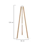 GloboStar® TRIPOD 203-0260 Μοντέρνο Επιδαπέδιο Φωτιστικό Μονόφωτο 1 x E27 IP20 Μπέζ Ξύλο - Μ38 x Π38 x Υ120cm - Image 2