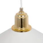 GloboStar® FERRO 203-0268 Μοντέρνο Κρεμαστό Φωτιστικό Καμπάνα Μονόφωτο 1 x E27 IP20 Λευκό & Χρυσό Πλαστικό - Μ22 x Π22 x Υ83cm - Image 6