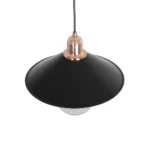 GloboStar® FERRO 203-0269 Μοντέρνο Κρεμαστό Φωτιστικό Καμπάνα Μονόφωτο 1 x E27 IP20 Μαύρο & Χάλκινο Πλαστικό - Μ22 x Π22 x Υ83cm - Image 5