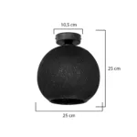 GloboStar® CORDER 203-0271 Μοντέρνο Φωτιστικό Οροφής Μπάλα Μονόφωτο 1 x E27 IP20 Μαύρο Σχοίνι - Μ26 x Π26 x Υ30cm - Image 7