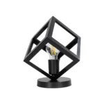 GloboStar® DISE 203-0272 Μοντέρνο Eπιτραπέζιο Φωτιστικό Μονόφωτο 1 x E27 IP20 Μαύρο Πλαστικό - Μ18 x Π18 x Υ22cm - Image 3