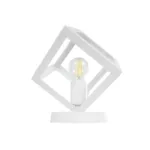 GloboStar® DISE 203-0273 Μοντέρνο Eπιτραπέζιο Φωτιστικό Μονόφωτο 1 x E27 IP20 Λευκό Πλαστικό - Μ18 x Π18 x Υ22cm - Image 2