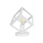 GloboStar® DISE 203-0273 Μοντέρνο Eπιτραπέζιο Φωτιστικό Μονόφωτο 1 x E27 IP20 Λευκό Πλαστικό - Μ18 x Π18 x Υ22cm - Image 3