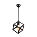 GloboStar® DISE 203-0274 Μοντέρνο Κρεμαστό Φωτιστικό Κύβος Μονόφωτο 1 x E27 IP20 Μαύρο Πλαστικό - Μ18 x Π18 x Υ68cm - Image 2