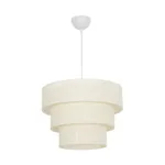 GloboStar® LEVEL 203-0275 Μοντέρνο Κρεμαστό Φωτιστικό Καπέλο Μονόφωτο 1 x E27 IP20 Λευκό Διάτρητο Ύφασμα - Μ30 x Π30 x Υ90cm - Image 2