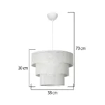 GloboStar® LEVEL 203-0275 Μοντέρνο Κρεμαστό Φωτιστικό Καπέλο Μονόφωτο 1 x E27 IP20 Λευκό Διάτρητο Ύφασμα - Μ30 x Π30 x Υ90cm - Image 9