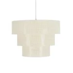 GloboStar® LEVEL 203-0275 Μοντέρνο Κρεμαστό Φωτιστικό Καπέλο Μονόφωτο 1 x E27 IP20 Λευκό Διάτρητο Ύφασμα - Μ30 x Π30 x Υ90cm - Image 3