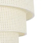 GloboStar® LEVEL 203-0275 Μοντέρνο Κρεμαστό Φωτιστικό Καπέλο Μονόφωτο 1 x E27 IP20 Λευκό Διάτρητο Ύφασμα - Μ30 x Π30 x Υ90cm - Image 6