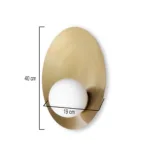 GLOBOSTAR® PLATO 203-0278 Vintage Φωτιστικό Τοίχου - Απλίκα με Ντουί 1 x E27 AC 220-240V IP20 - Χρυσό & Λευκό - M40 x Π19 x Υ40cm - Image 3