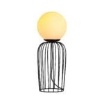GLOBOSTAR® KAZAF 203-0295 Μοντέρνο Επιτραπέζιο Φωτιστικό Πορτατίφ με Ντουί 1 x E27 AC 220-240V IP20 - Μαύρο & Λευκό - Μ16 x Π16 x Υ40cm - Image 2
