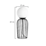 GLOBOSTAR® KAZAF 203-0295 Μοντέρνο Επιτραπέζιο Φωτιστικό Πορτατίφ με Ντουί 1 x E27 AC 220-240V IP20 - Μαύρο & Λευκό - Μ16 x Π16 x Υ40cm - Image 3