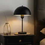 GLOBOSTAR® GAZETA 203-0296 Μοντέρνο Επιτραπέζιο Φωτιστικό Πορτατίφ με Ντουί 1 x E27 AC 220-240V IP20 - Μαύρο - Μ25 x Π25 x Υ39cm - Image 4