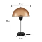 GLOBOSTAR® GAZETA 203-0297 Μοντέρνο Επιτραπέζιο Φωτιστικό Πορτατίφ με Ντουί 1 x E27 AC 220-240V IP20 - Μαύρο & Καφέ - Μ25 x Π25 x Υ39cm - Image 3