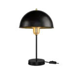 GLOBOSTAR® GAZETA 203-0298 Μοντέρνο Επιτραπέζιο Φωτιστικό Πορτατίφ με Ντουί 1 x E27 AC 220-240V IP20 - Μαύρο & Χρυσό - Μ25 x Π25 x Υ39cm - Image 2