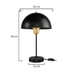 GLOBOSTAR® GAZETA 203-0298 Μοντέρνο Επιτραπέζιο Φωτιστικό Πορτατίφ με Ντουί 1 x E27 AC 220-240V IP20 - Μαύρο & Χρυσό - Μ25 x Π25 x Υ39cm - Image 3