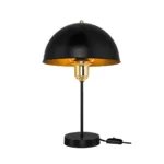 GLOBOSTAR® GAZETA 203-0299 Μοντέρνο Επιτραπέζιο Φωτιστικό Πορτατίφ με Ντουί 1 x E27 AC 220-240V IP20 - Μαύρο & Μπρονζέ - Μ25 x Π25 x Υ39cm - Image 2