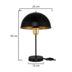 GLOBOSTAR® GAZETA 203-0299 Μοντέρνο Επιτραπέζιο Φωτιστικό Πορτατίφ με Ντουί 1 x E27 AC 220-240V IP20 - Μαύρο & Μπρονζέ - Μ25 x Π25 x Υ39cm - Image 3